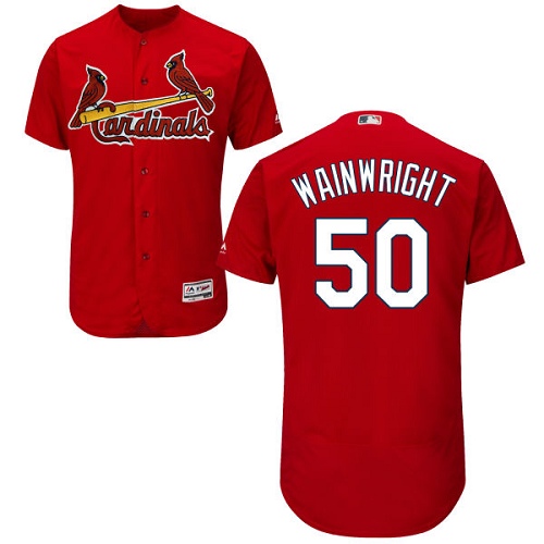 Men's Majestic St. Louis Cardinals #50 Adam Wainwright Authentic Red Cool Base MLB Jersey