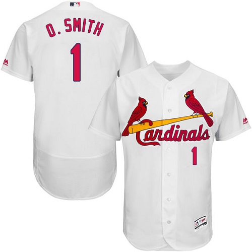 Men's Majestic St. Louis Cardinals #1 Ozzie Smith Authentic White Home Cool Base MLB Jersey