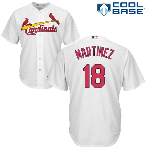 Youth Majestic St. Louis Cardinals #18 Carlos Martinez Replica White Home Cool Base MLB Jersey