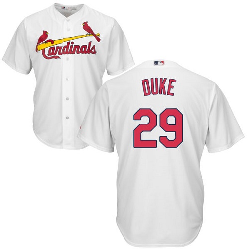 Youth Majestic St. Louis Cardinals #29 Zach Duke Authentic White Home Cool Base MLB Jersey