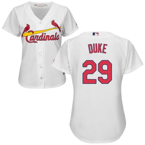 Women's Majestic St. Louis Cardinals #29 Zach Duke Authentic White Home Cool Base MLB Jersey