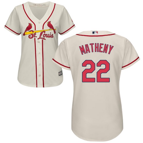 Women's Majestic St. Louis Cardinals #22 Mike Matheny Authentic Cream Alternate Cool Base MLB Jersey