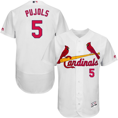 Men's Majestic St. Louis Cardinals #5 Albert Pujols Authentic White Home Cool Base MLB Jersey