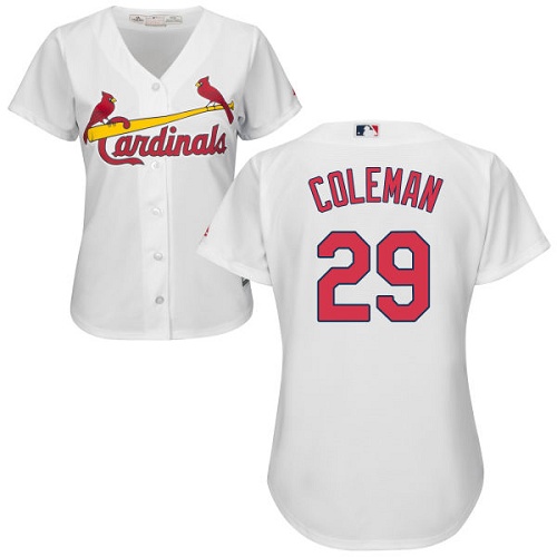 Women's Majestic St. Louis Cardinals #29 Vince Coleman Replica White Home Cool Base MLB Jersey