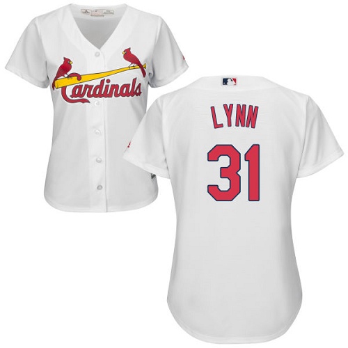 Women's Majestic St. Louis Cardinals #31 Lance Lynn Authentic White Home Cool Base MLB Jersey