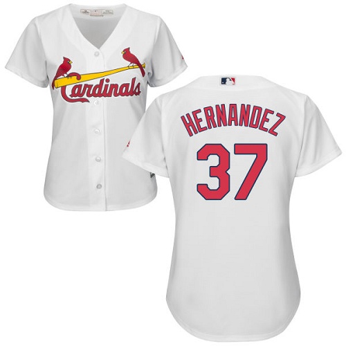 Women's Majestic St. Louis Cardinals #37 Keith Hernandez Authentic White Home Cool Base MLB Jersey