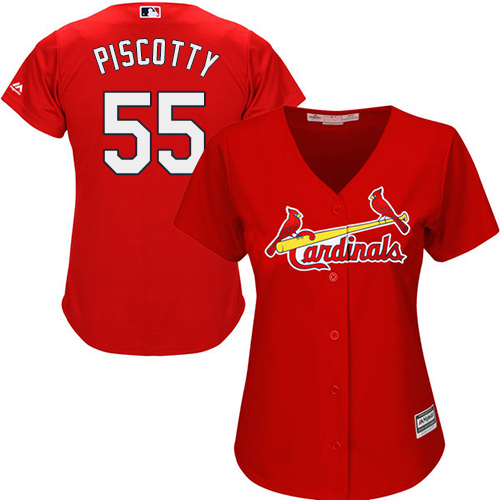 Women's Majestic St. Louis Cardinals #55 Stephen Piscotty Replica Red Alternate Cool Base MLB Jersey