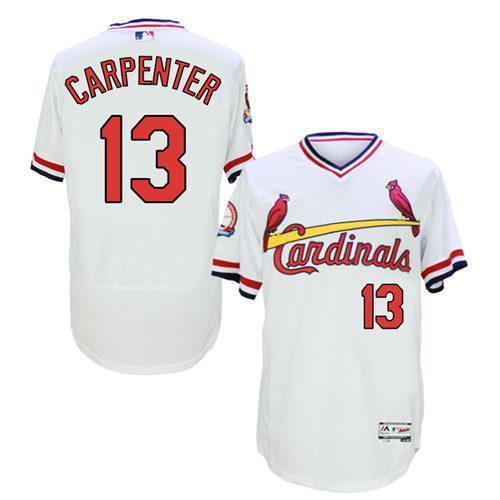 Men's Majestic St. Louis Cardinals #13 Matt Carpenter White Flexbase Authentic Collection Cooperstown MLB Jersey