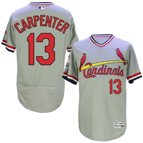 Men's Majestic St. Louis Cardinals #13 Matt Carpenter Grey Flexbase Authentic Collection Cooperstown MLB Jersey