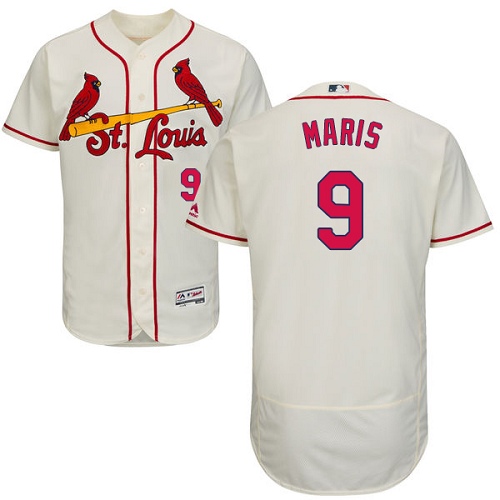Men's Majestic St. Louis Cardinals #9 Roger Maris Authentic Cream Alternate Cool Base MLB Jersey