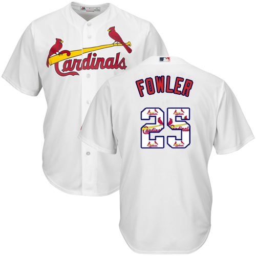 Men's Majestic St. Louis Cardinals #25 Dexter Fowler Authentic White Team Logo Fashion Cool Base MLB Jersey