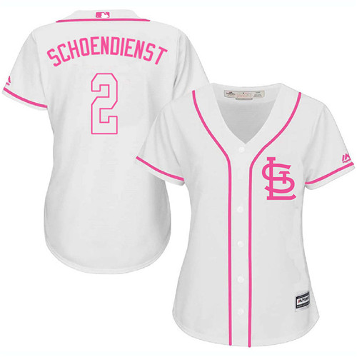 Women's Majestic St. Louis Cardinals #2 Red Schoendienst Authentic White Fashion Cool Base MLB Jersey