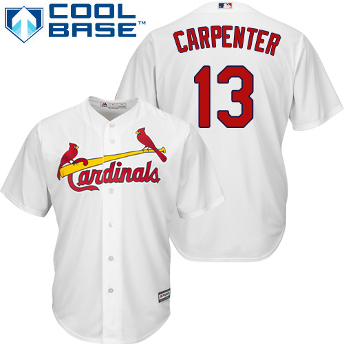Men's Majestic St. Louis Cardinals #13 Matt Carpenter Replica White Home Cool Base MLB Jersey