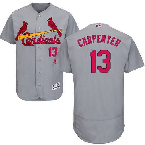 Men's Majestic St. Louis Cardinals #13 Matt Carpenter Authentic Grey Road Cool Base MLB Jersey