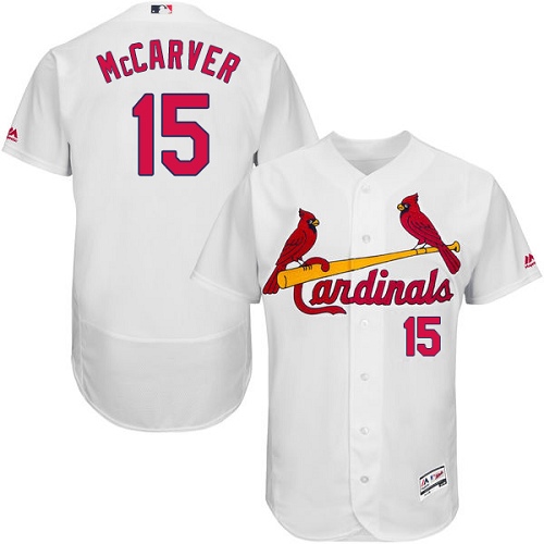 Men's Majestic St. Louis Cardinals #15 Tim McCarver Authentic White Home Cool Base MLB Jersey