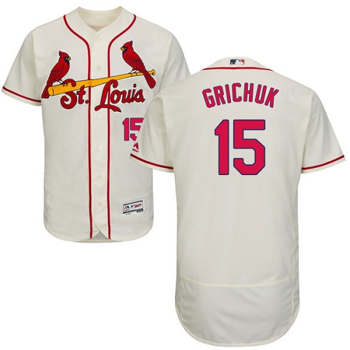 Men's Majestic St. Louis Cardinals #15 Randal Grichuk Cream Flexbase Authentic Collection MLB Jersey