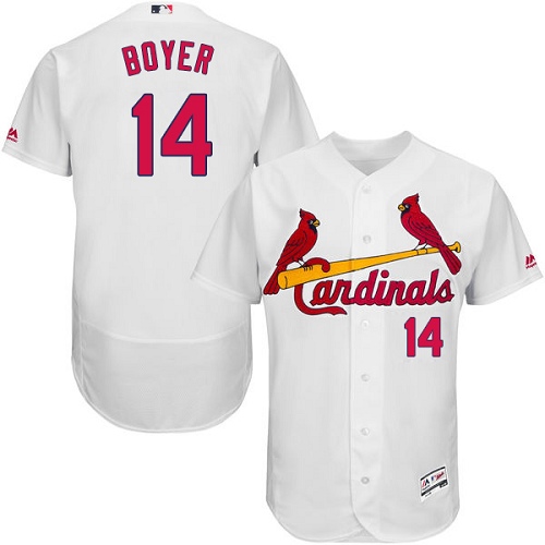 Men's Majestic St. Louis Cardinals #14 Ken Boyer Authentic White Home Cool Base MLB Jersey