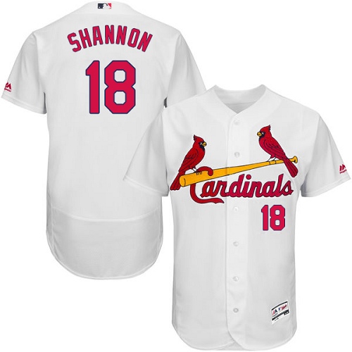 Men's Majestic St. Louis Cardinals #18 Mike Shannon Authentic White Home Cool Base MLB Jersey