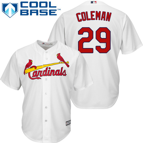 Men's Majestic St. Louis Cardinals #29 Vince Coleman Replica White Home Cool Base MLB Jersey