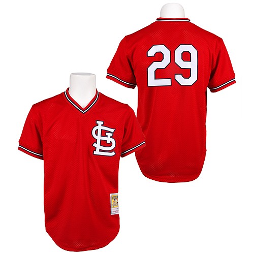Men's Mitchell and Ness St. Louis Cardinals #29 Vince Coleman Authentic Red Throwback MLB Jersey
