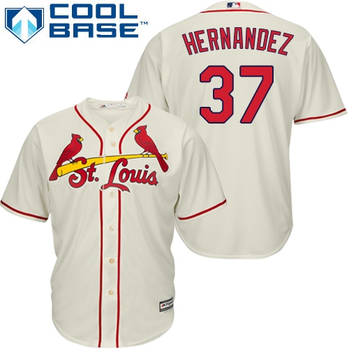 Men's Majestic St. Louis Cardinals #37 Keith Hernandez Replica Cream Alternate Cool Base MLB Jersey