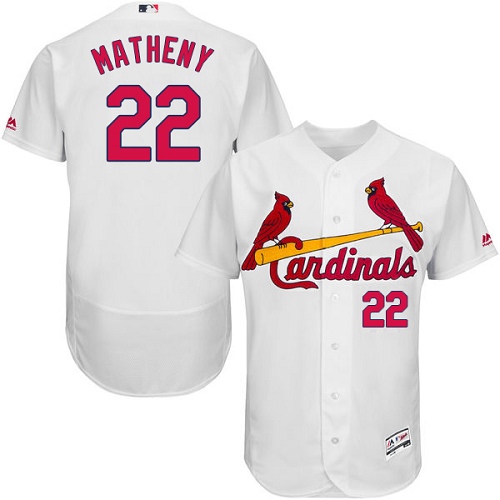 Men's Majestic St. Louis Cardinals #22 Mike Matheny Authentic White Home Cool Base MLB Jersey