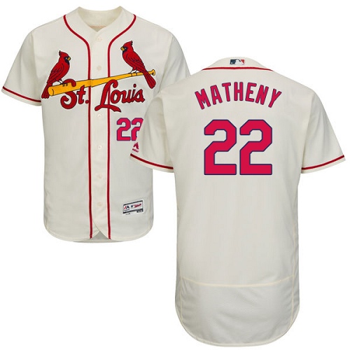 Men's Majestic St. Louis Cardinals #22 Mike Matheny Authentic Cream Alternate Cool Base MLB Jersey