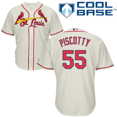 Men's Majestic St. Louis Cardinals #55 Stephen Piscotty Authentic Cream Alternate Cool Base MLB Jersey