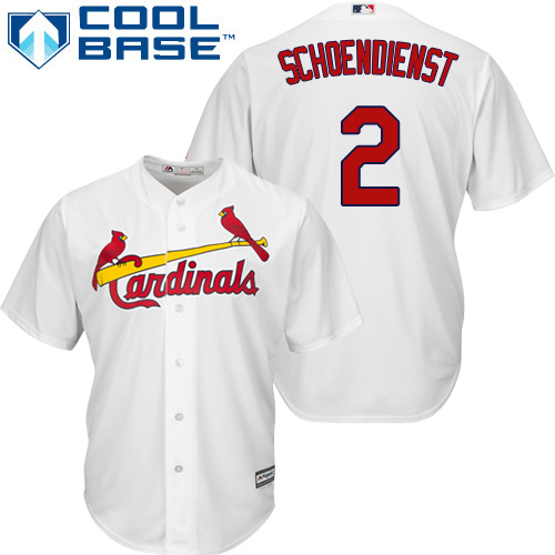 Men's Majestic St. Louis Cardinals #2 Red Schoendienst Replica White Home Cool Base MLB Jersey