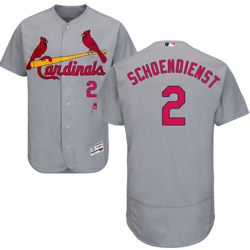 Men's Majestic St. Louis Cardinals #2 Red Schoendienst Authentic Grey Road Cool Base MLB Jersey