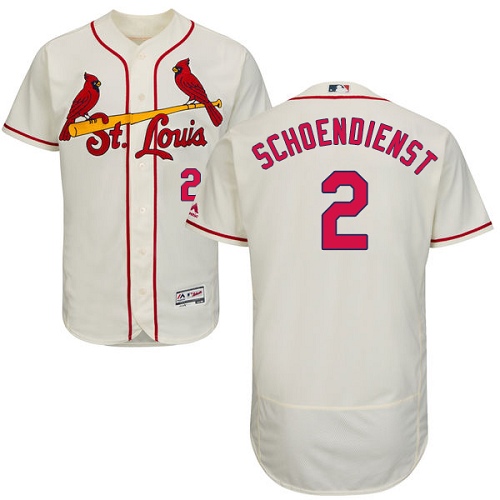 Men's Majestic St. Louis Cardinals #2 Red Schoendienst Authentic Cream Alternate Cool Base MLB Jersey