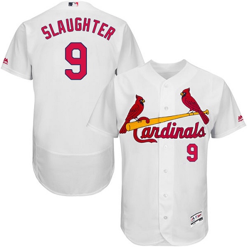 Men's Majestic St. Louis Cardinals #9 Enos Slaughter Authentic White Home Cool Base MLB Jersey
