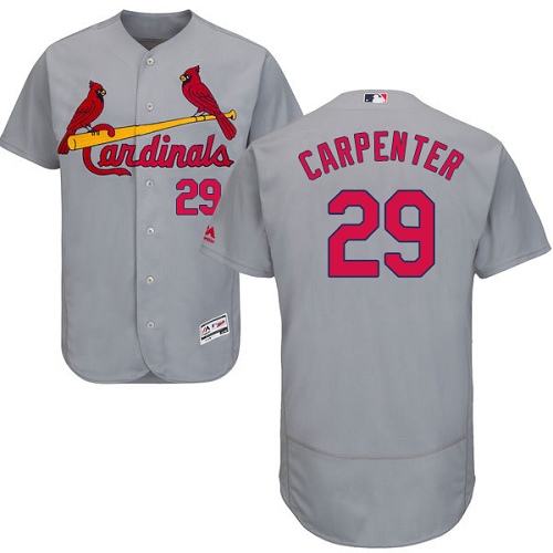 Men's Majestic St. Louis Cardinals #29 Chris Carpenter Authentic Grey Road Cool Base MLB Jersey