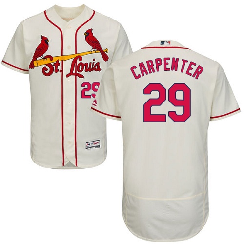 Men's Majestic St. Louis Cardinals #29 Chris Carpenter Authentic Cream Alternate Cool Base MLB Jersey