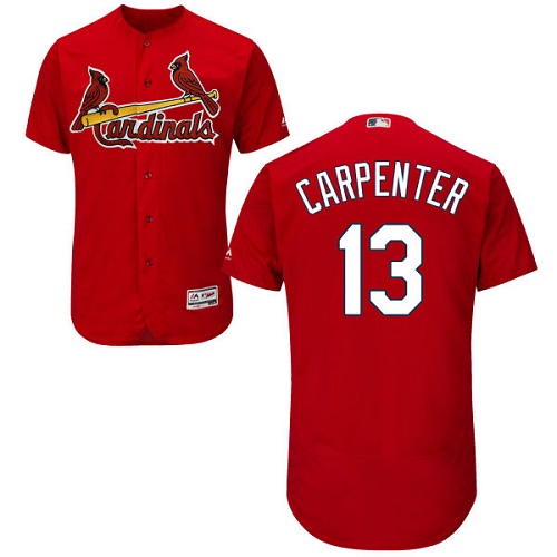 Men's Majestic St. Louis Cardinals #13 Matt Carpenter Authentic Red Cool Base MLB Jersey