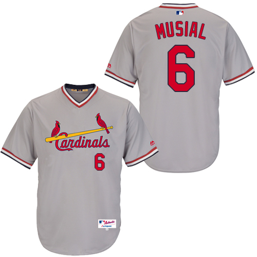 Men's Majestic St. Louis Cardinals #6 Stan Musial Authentic Grey 1978 Turn Back The Clock MLB Jersey