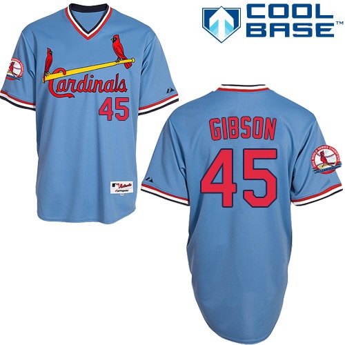Men's Majestic St. Louis Cardinals #45 Bob Gibson Authentic Blue 1982 Turn Back The Clock MLB Jersey