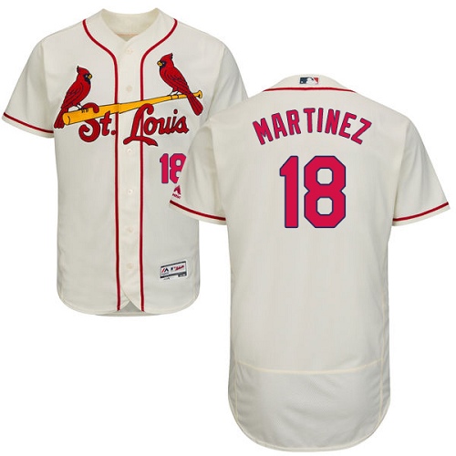 Men's Majestic St. Louis Cardinals #18 Carlos Martinez Authentic Cream Alternate Cool Base MLB Jersey