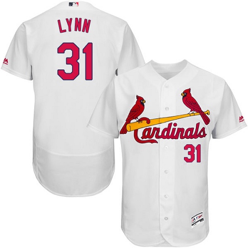 Men's Majestic St. Louis Cardinals #31 Lance Lynn Authentic White Home Cool Base MLB Jersey