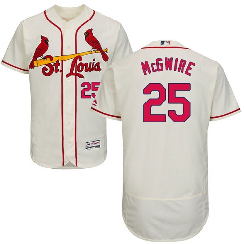 Men's Majestic St. Louis Cardinals #25 Mark McGwire Authentic Cream Alternate Cool Base MLB Jersey