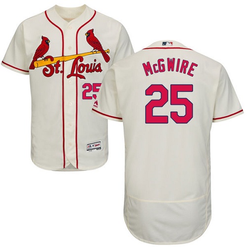 Men's Majestic St. Louis Cardinals #25 Mark McGwire Cream Flexbase Authentic Collection MLB Jersey