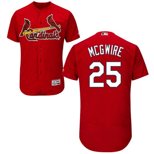Men's Majestic St. Louis Cardinals #25 Mark McGwire Red Flexbase Authentic Collection MLB Jersey