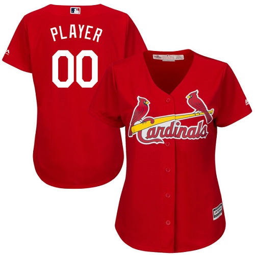 Women's Majestic St. Louis Cardinals Customized Authentic Red Alternate Cool Base MLB Jersey