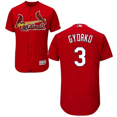Men's Majestic St. Louis Cardinals #3 Jedd Gyorko Authentic Red Alternate Cool Base MLB Jersey