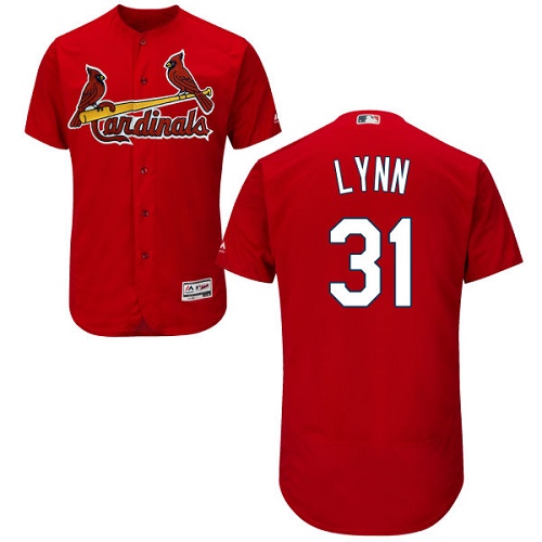 Men's Majestic St. Louis Cardinals #31 Lance Lynn Authentic Red Alternate Cool Base MLB Jersey