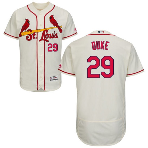 Men's Majestic St. Louis Cardinals #29 Zach Duke Cream Flexbase Authentic Collection MLB Jersey
