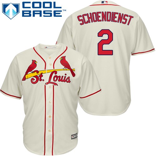 Youth Majestic St. Louis Cardinals #2 Red Schoendienst Replica Cream Alternate Cool Base MLB Jersey