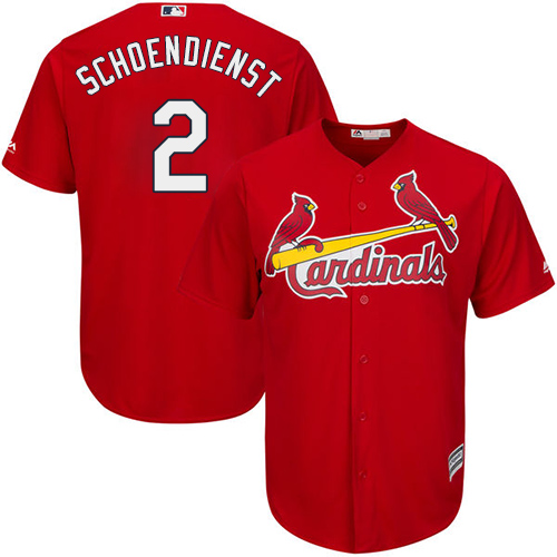 Youth Majestic St. Louis Cardinals #2 Red Schoendienst Authentic Red Alternate Cool Base MLB Jersey