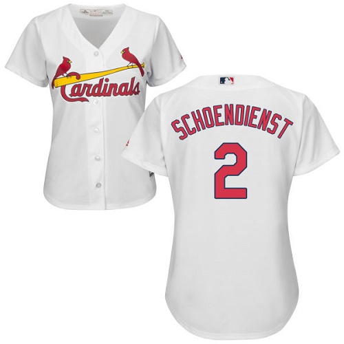 Women's Majestic St. Louis Cardinals #2 Red Schoendienst Replica White Home Cool Base MLB Jersey