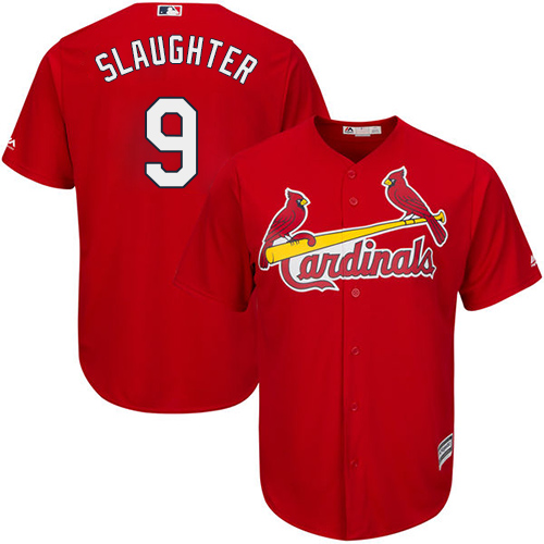 Youth Majestic St. Louis Cardinals #9 Enos Slaughter Authentic Red Alternate Cool Base MLB Jersey